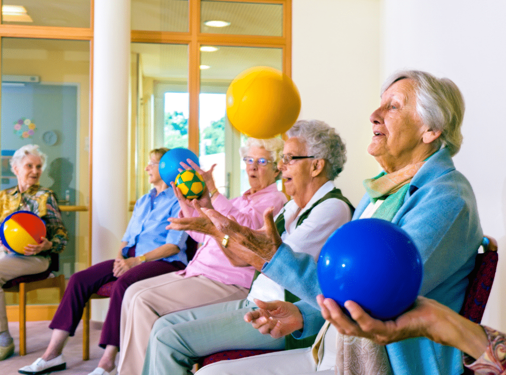 ball exercises for seniors strengthen core and improve posture 1024x759